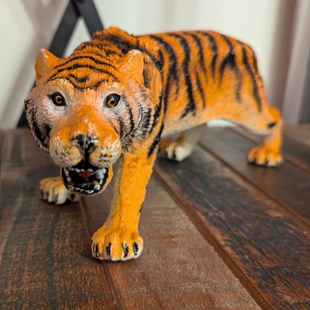 Large Tiger Rubber Toy Figure 14”
